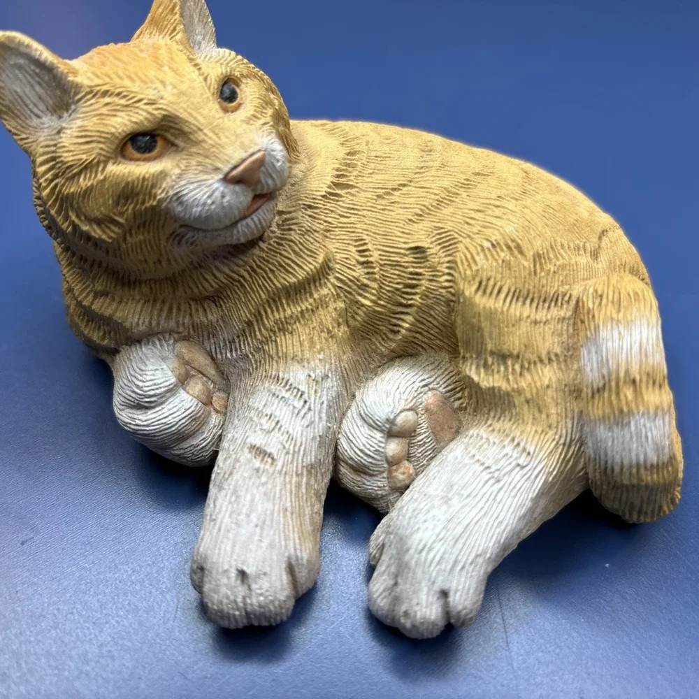 Vintage‎ 1982 Don James Orange Tabby Cat Figure Signed Figurine Vintage Decor